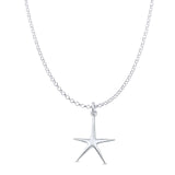 Starfish Pendant Oxidized Rolo Chain Necklace 925 Sterling Silver