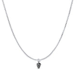 Pinecone Pendant Oxidized Box Chain Necklace 925 Sterling Silver