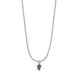 Pinecone Pendant Oxidized Rope Chain Necklace 925 Sterling Silver