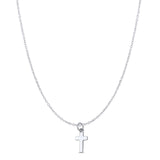 Cross Pendant Oxidized Cable Chain Necklace 925 Sterling Silver