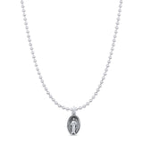  Oval Virgin Mary Pendant Necklace