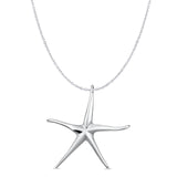 Starfish Pendant Oxidized Cable Chain Necklace 925 Sterling Silver