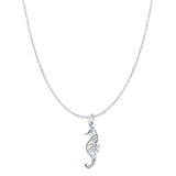 Seahorse Pendant Oxidized Cable Chain Necklace 925 Sterling Silver