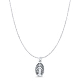  Oval Virgin Mary Pendant Necklace