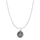 Buddha Pendant Oxidized Bead Chain Necklace 925 Sterling Silver