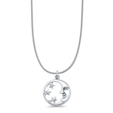 Celestial Moon Star Pendant Oxidized Snake Chain Necklace 925 Sterling Silver