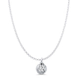 Ball Of Yarn Pendant Oxidized Rolo Chain Necklace 925 Sterling Silver