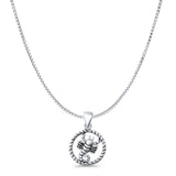 Scorpion Pendant Oxidized Box Chain Necklace 925 Sterling Silver
