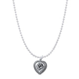  Flower Heart Pendant Necklace
