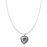  Flower Heart Pendant Necklace
