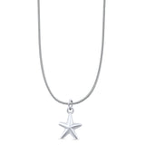 Star Pendant Oxidized Snake Chain Necklace 925 Sterling Silver