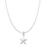 Star Pendant Oxidized Rolo Chain Necklace 925 Sterling Silver