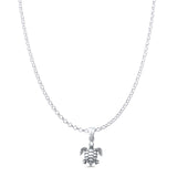 Sea Turtle Pendant Oxidized Rolo Chain Necklace 925 Sterling Silver