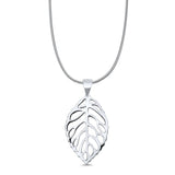 Leaf Pendant Oxidized Snake Chain Necklace 925 Sterling Silver