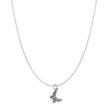 Butterfly Pendant Oxidized Cable Chain Necklace 925 Sterling Silver