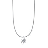 Octopus Pendant Oxidized Snake Chain Necklace 925 Sterling Silver