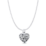  Heart Flower Pendant Necklace