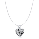  Heart Flower Pendant Necklace