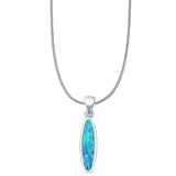 Oval Lab Opal Pendant Necklace
