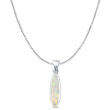Oval Lab Opal Pendant Necklace