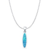 Oval Lab Opal Pendant Necklace