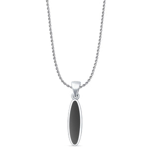 Oval Black Onyx Pendant Necklace