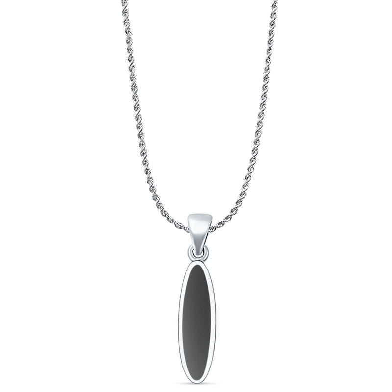 Oval Black Onyx Pendant Necklace