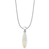 Oval Lab Opal Pendant Necklace