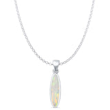 Oval Lab Opal Pendant Necklace