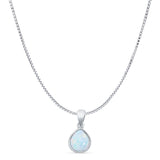 Pear Lab Opal Solitaire Pendant Necklace