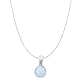 Pear Lab Opal Solitaire Pendant Necklace