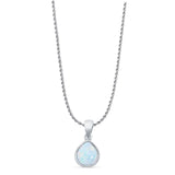 Pear Lab Opal Solitaire Pendant Necklace