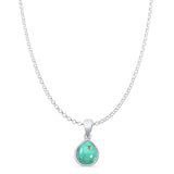 Pear Turquoise Solitaire Pendant Necklace