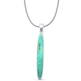Oval Turquoise Stick Pendant Necklace