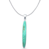 Oval Turquoise Stick Pendant Necklace