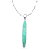 Oval Turquoise Stick Pendant Necklace