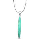 Oval Turquoise Stick Pendant Necklace
