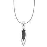 Marquise Black Onyx Solitaire Pendant Necklace