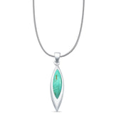 Marquise Turquoise Solitaire Pendant Necklace