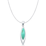 Marquise Turquoise Solitaire Pendant Necklace