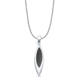 Marquise Black Onyx Solitaire Pendant Necklace