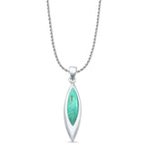 Marquise Turquoise Solitaire Pendant Necklace