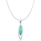 Marquise Turquoise Solitaire Pendant Necklace