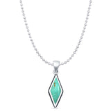 Diamond Shape Turquoise Oxidized Pendant Necklace