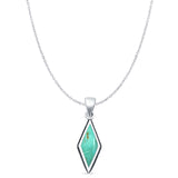 Diamond Shape Turquoise Oxidized Pendant Necklace