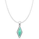 Diamond Shape Turquoise Oxidized Pendant Necklace