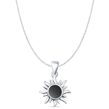 Oxidized Sun Pendant 