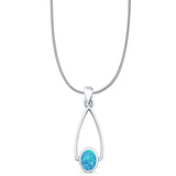 Oxidized Drop Dangle Pendant 