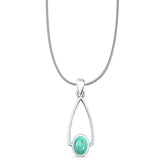 Oxidized Drop Dangle Pendant 