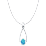 Oxidized Drop Dangle Pendant 